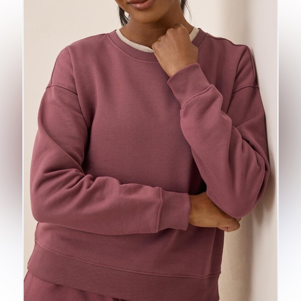 Pact Organic Cotton Mauve Crewneck Sweatshirt Minimalist Earthcore Small